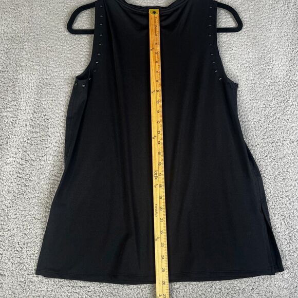 Catherine Tank Top Womens Medium Black Square Studs Pullover Wide Strap Stretch - Picture 7 of 11